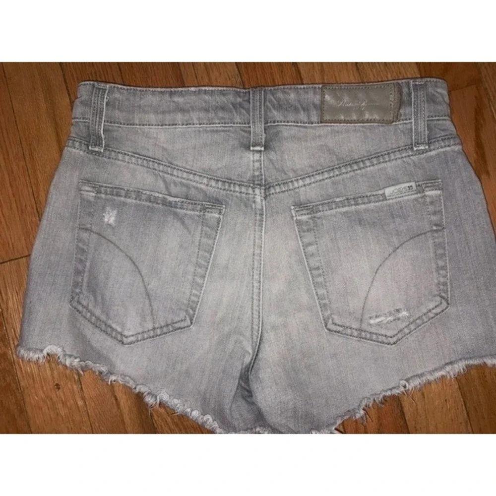 Joes Jeans Womens Grey Distressed CutOff Shorts Size 25 High Rise Raw Hem T57-16
